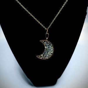 [SOLD]Handmade, 14k Gold Plated, Iridescent Bubble Glass Pendant